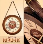 ساعت دیواری چوبی لوتوس مدل Buffalo-9817