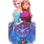 ساعت دیواری چوبی اتاق کودک مدل Frozen